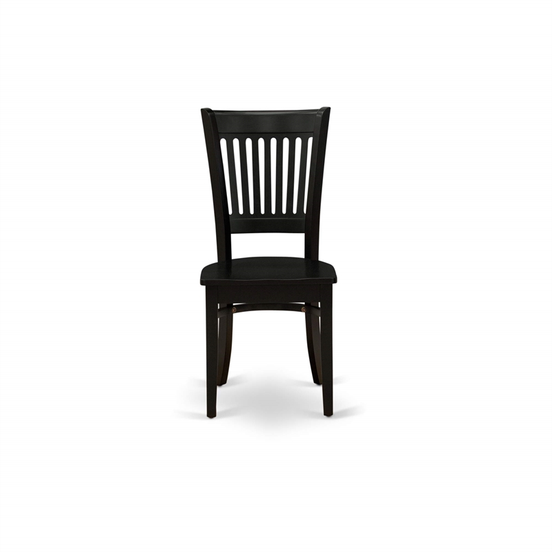 East West Furniture Antique 3-piece Dining Set with Slatted Chair in Black