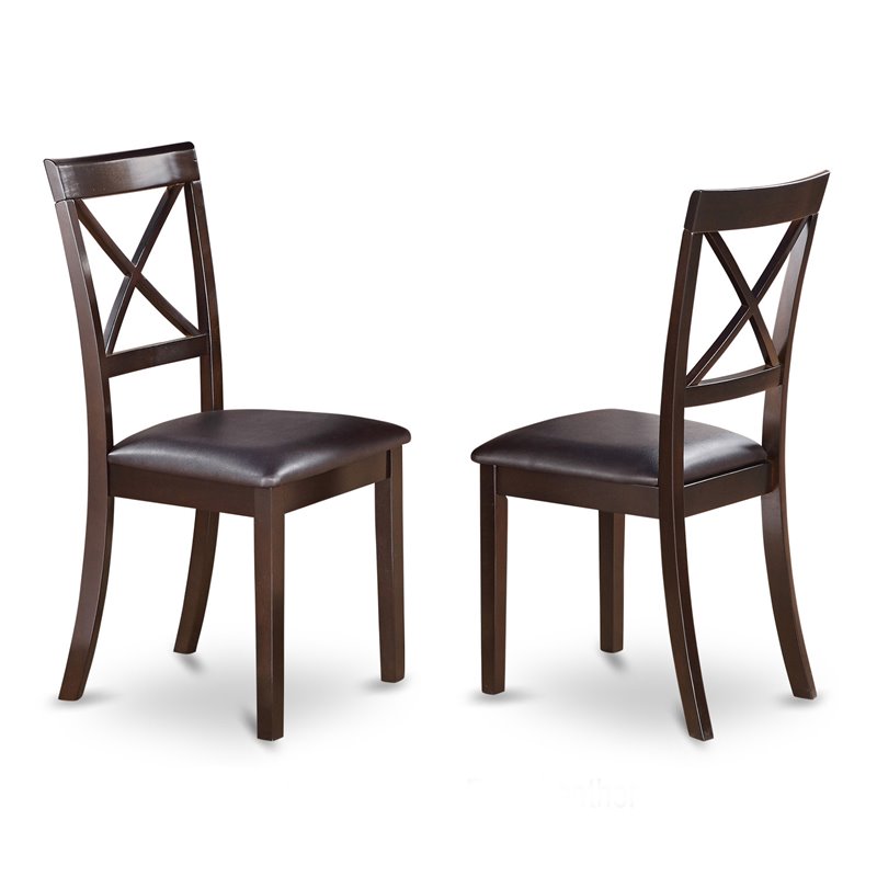 East West Furniture Boston 3-piece Wood Small Dining Table Set in Cappuccino