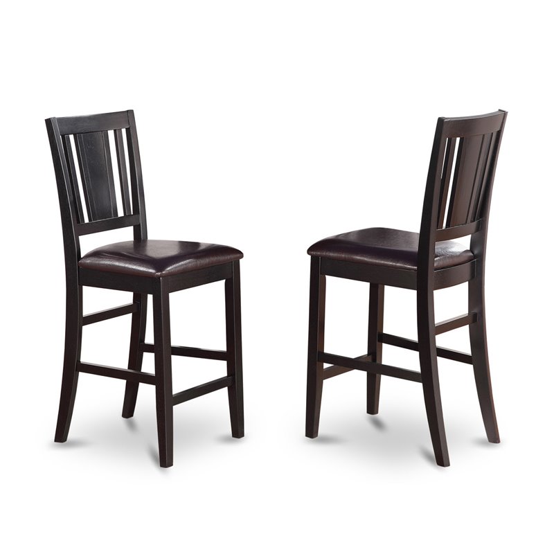 East West Furniture Buckland 3-piece Dining Table and Stools Dining Set in Black