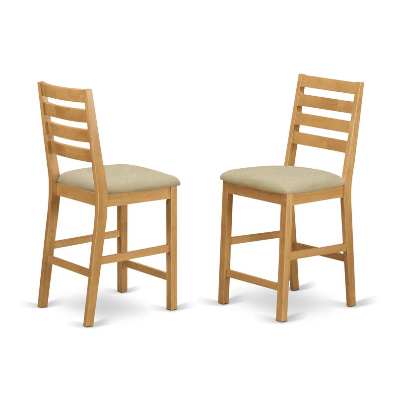 East West Furniture Cafe 3-piece Counter Height Dining Set with 2 Stools in Oak