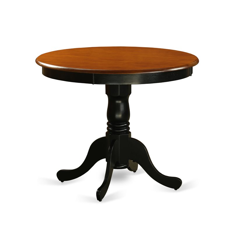 East West Furniture Antique 3-piece Wood Dining Set in Black/Cherry