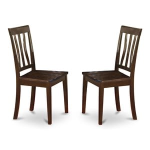 East West Furniture Antique 39&quot Wood Dining Chairs in Cappuccino (Set of 2)