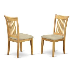 East West Furniture Portland 39&quot Fabric Dining Chairs in Oak (Set of 2)
