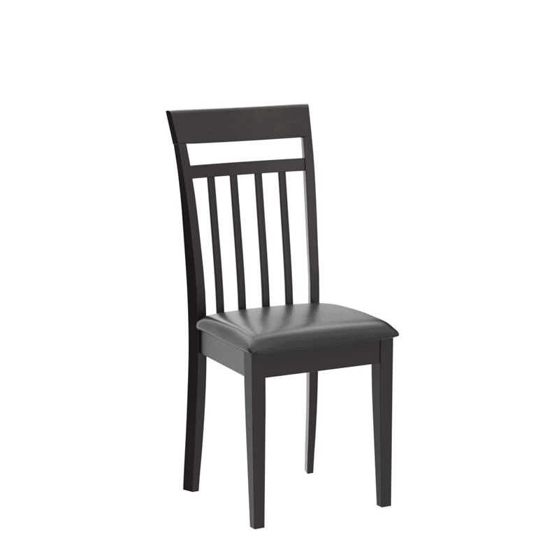 East West Furniture Capri Leather Dining Chair in Cappuccino (Set of 2)