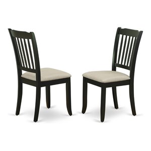 East West Furniture Danbury 38&quot Fabric Dining Chairs in Black (Set of 2)
