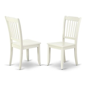 East West Furniture Danbury 11&quot Wood Dining Chairs in Linen White (Set of 2)
