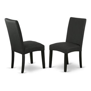 East West Furniture Driscol 39&quot Fabric Dining Chairs in Black (Set of 2)