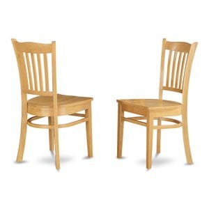 East West Furniture Groton 11&quot Wood Dining Chairs in Oak (Set of 2)