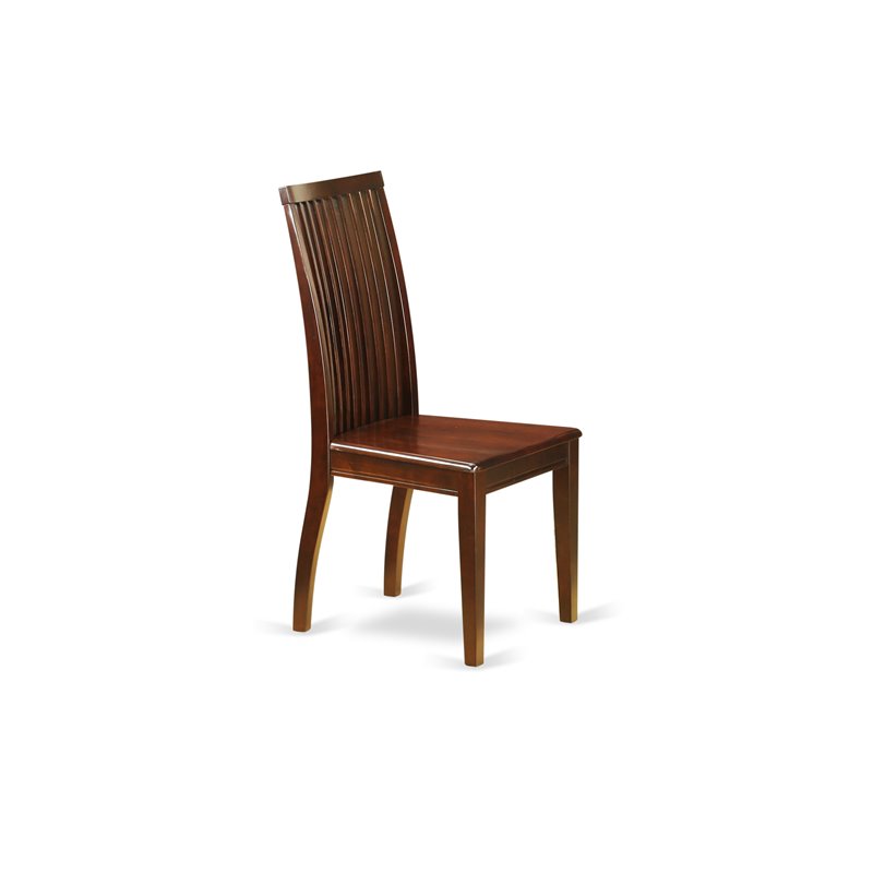 East West Furniture Ipswich Wood Dining Chairs in Mahogany (Set of 2)