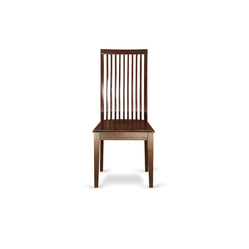 East West Furniture Ipswich Wood Dining Chairs in Mahogany (Set of 2)