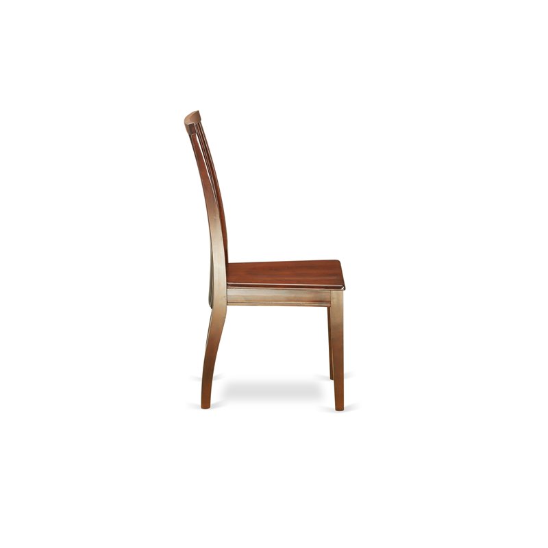 East West Furniture Ipswich Wood Dining Chairs in Mahogany (Set of 2)