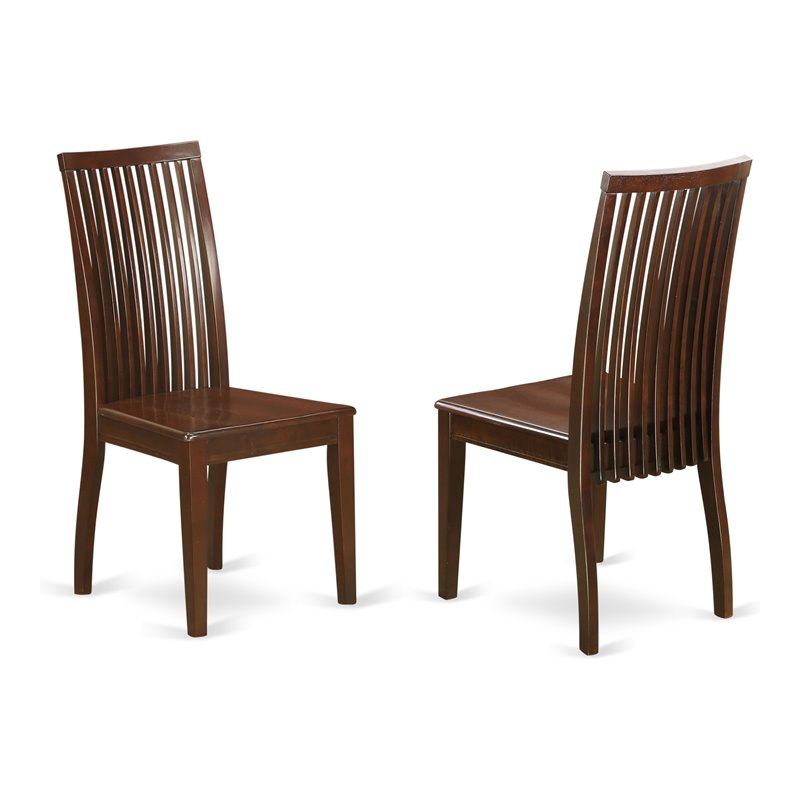 East West Furniture Ipswich Wood Dining Chairs in Mahogany (Set of 2)
