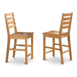 East West Furniture Cafe 42&quot Wood Counter Height Stools in Oak (Set of 2)