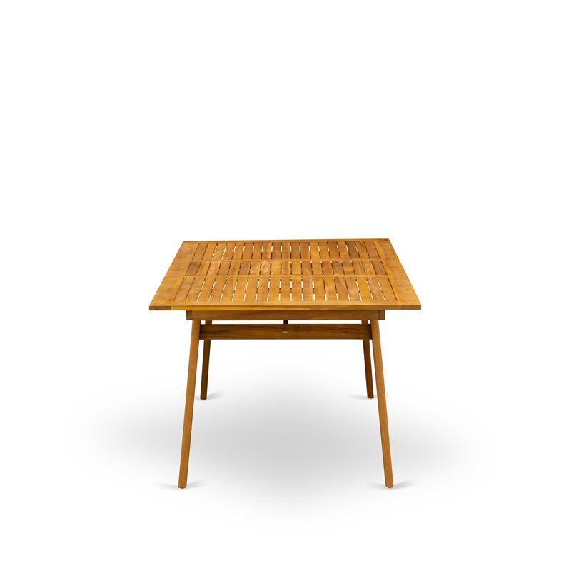 East West Furniture Traditional Wood Patio Dining Table in Natural Oil