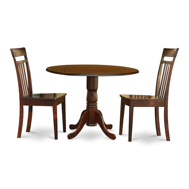 East West Furniture Dublin Dining Table & Ladder Back Chairs in Mahogany