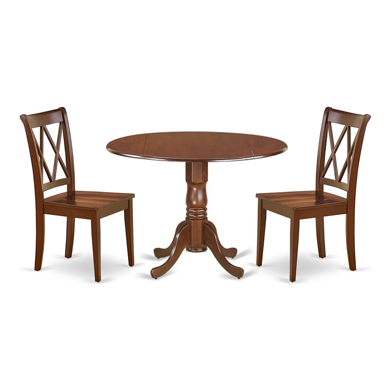 East West Furniture Dublin Dining Set with X-back Chairs in Mahogany