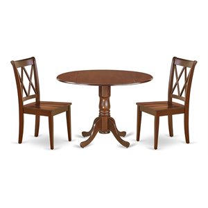 East West Furniture Dublin Dining Set with X-back Chairs in Mahogany