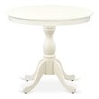 East West Furniture Antique Wood Dining Table with Pedestal Legs in White