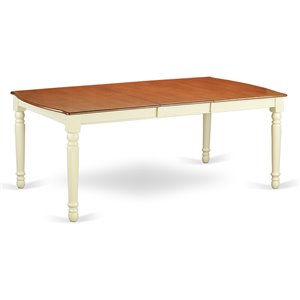 East West Furniture Dover Wood Butterfly Leaf Dining Table in Cream/Cherry