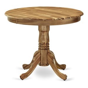 East West Furniture Antique Round Acacia Wood Dining Table in Natural