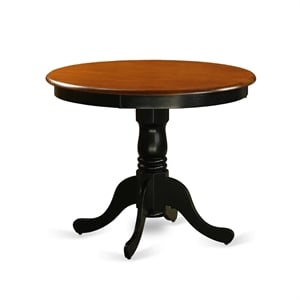 East West Furniture Antique 36&quot Round Wood Dining Table in Black/Cherry