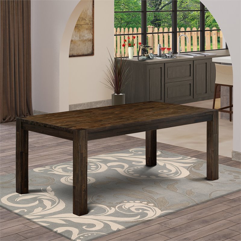 East West Furniture Lismore Rectangular Wood Dining Table in Jacobean Brown