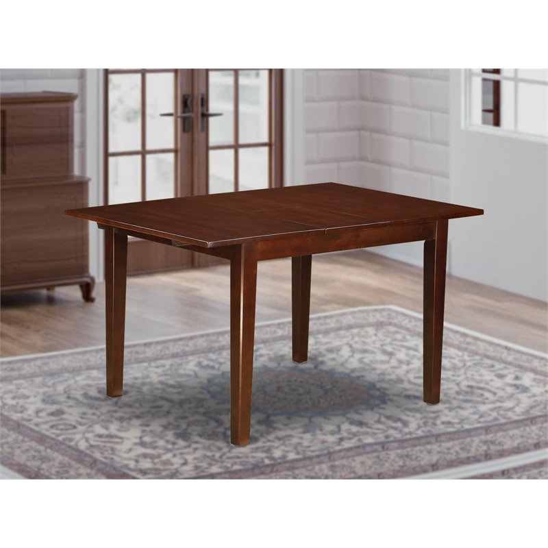 East West Furniture Milan Rectangular Wood Dining Table in Mahogany