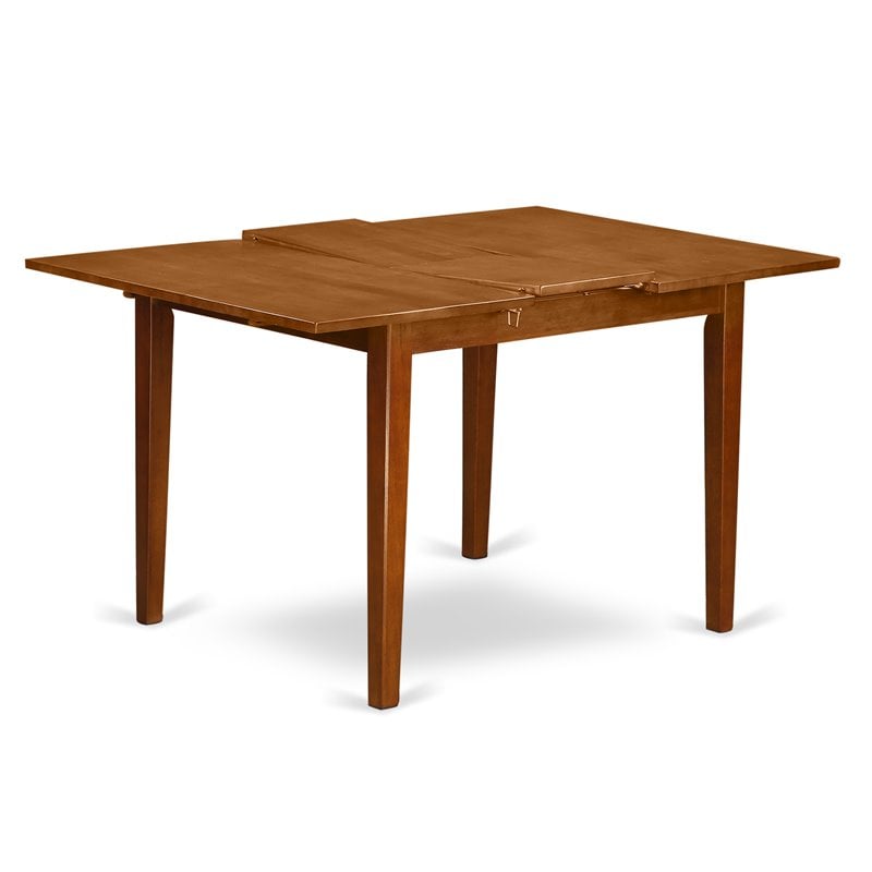 East West Furniture Milan Rectangular Wood Dining Table in Saddle Brown