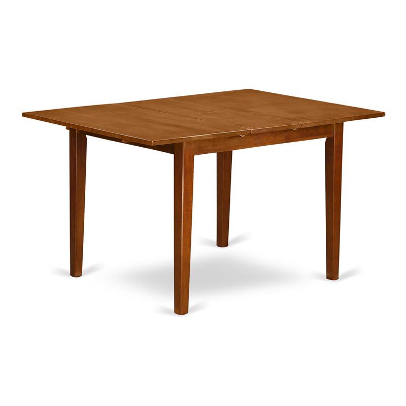 East West Furniture Milan Rectangular Wood Dining Table in Saddle Brown