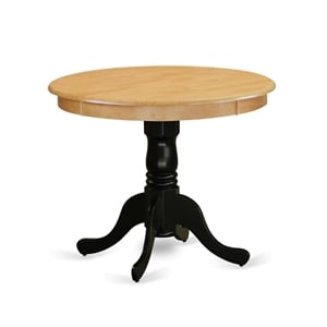 East West Furniture Antique 36&quot Round Wood Dining Table in Oak/Black