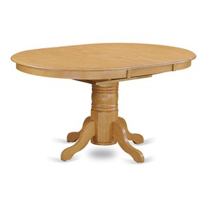 East West Furniture Avon Oval Wood Butterfly Leaf Dining Table in Oak