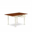 East West Furniture Monza Rectangular Wood Dining Table in Cream/Cherry