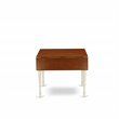 East West Furniture Monza Rectangular Wood Dining Table in Cream/Cherry
