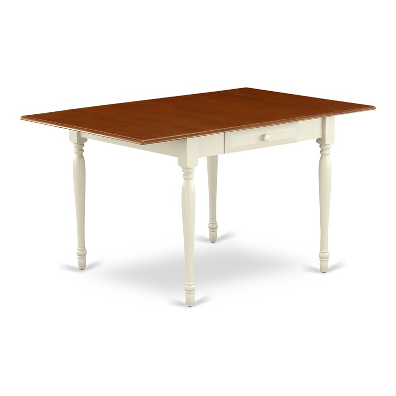 East West Furniture Monza Rectangular Wood Dining Table in Cream/Cherry