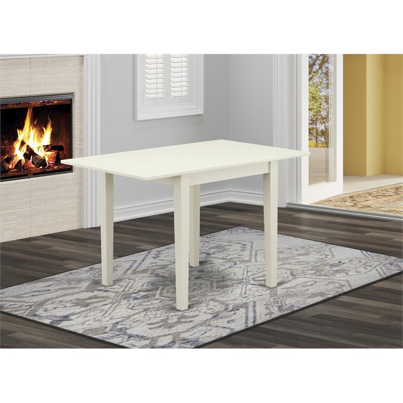 East West Furniture Norden Rectangular Wood Dining Table in Linen White