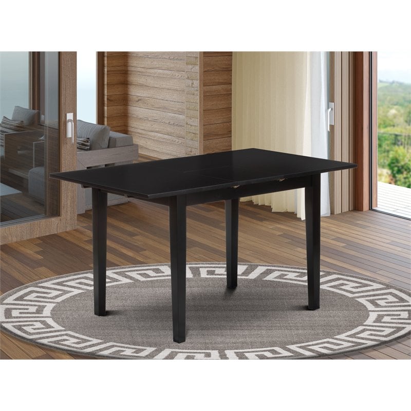 East West Furniture Norfolk Rectangular Wood Dining Table in Black