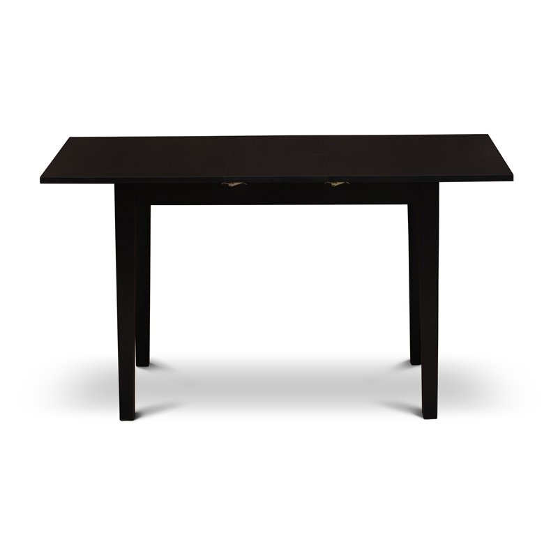 East West Furniture Norfolk Rectangular Wood Dining Table in Black