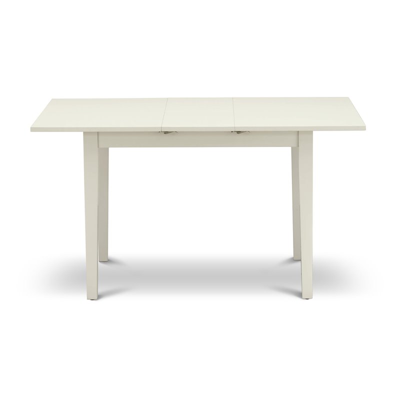 East West Furniture Norfolk Rectangular Wood Dining Table in Linen White