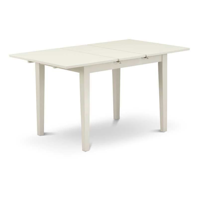 East West Furniture Norfolk Rectangular Wood Dining Table in Linen White