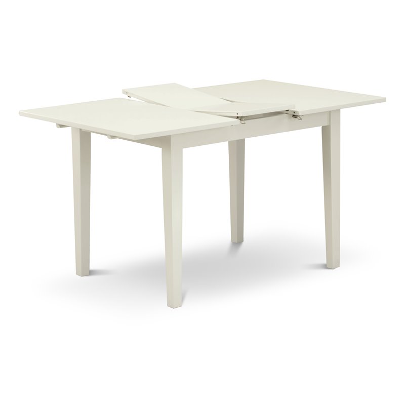 East West Furniture Norfolk Rectangular Wood Dining Table in Linen White