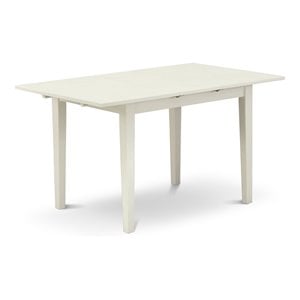 East West Furniture Norfolk Rectangular Wood Dining Table in Linen White