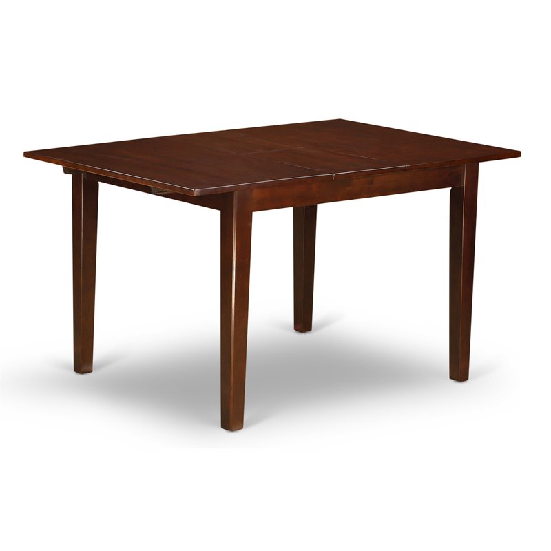 East West Furniture Norfolk Wood Butterfly Leaf Dining Table in Mahogany