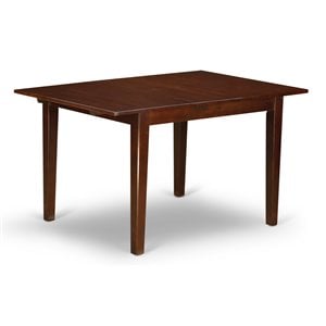 East West Furniture Norfolk Wood Butterfly Leaf Dining Table in Mahogany