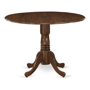East West Furniture Dublin Traditional Rubber Wood Dining Table in Walnut