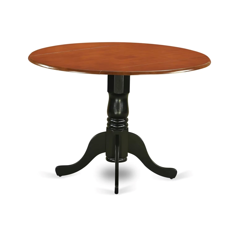 East West Furniture Dublin Traditional Wood Dining Table in Black/Cherry