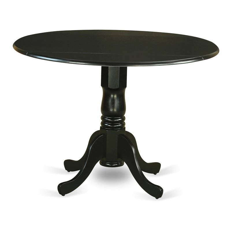 East West Furniture Dublin Traditional Wood Dining Table in Black