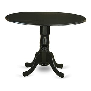 East West Furniture Dublin Traditional Wood Dining Table in Black