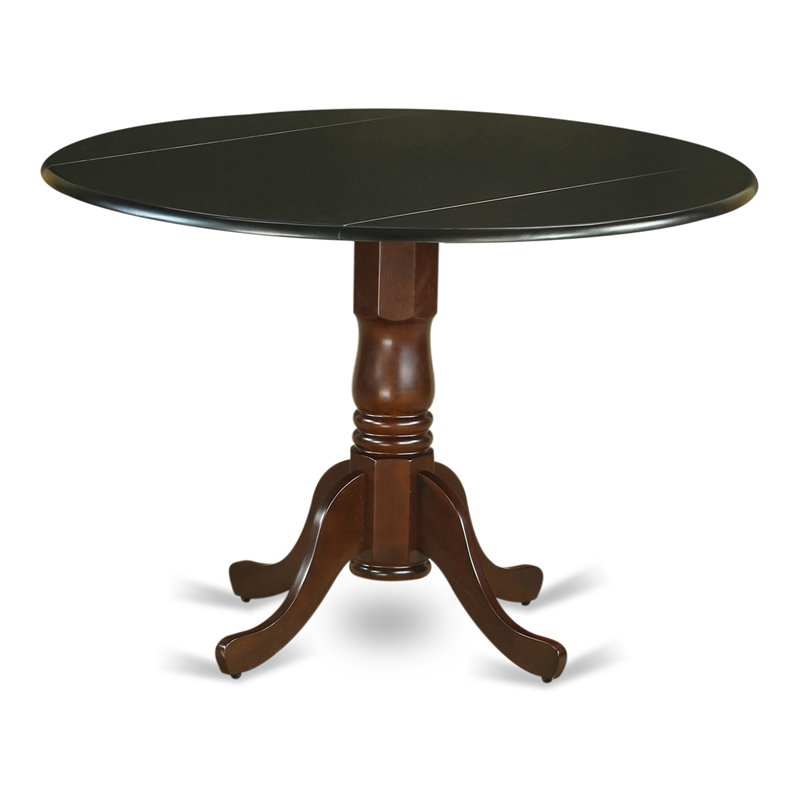 East West Furniture Dublin Traditional Wood Dining Table in Black/Mahogany