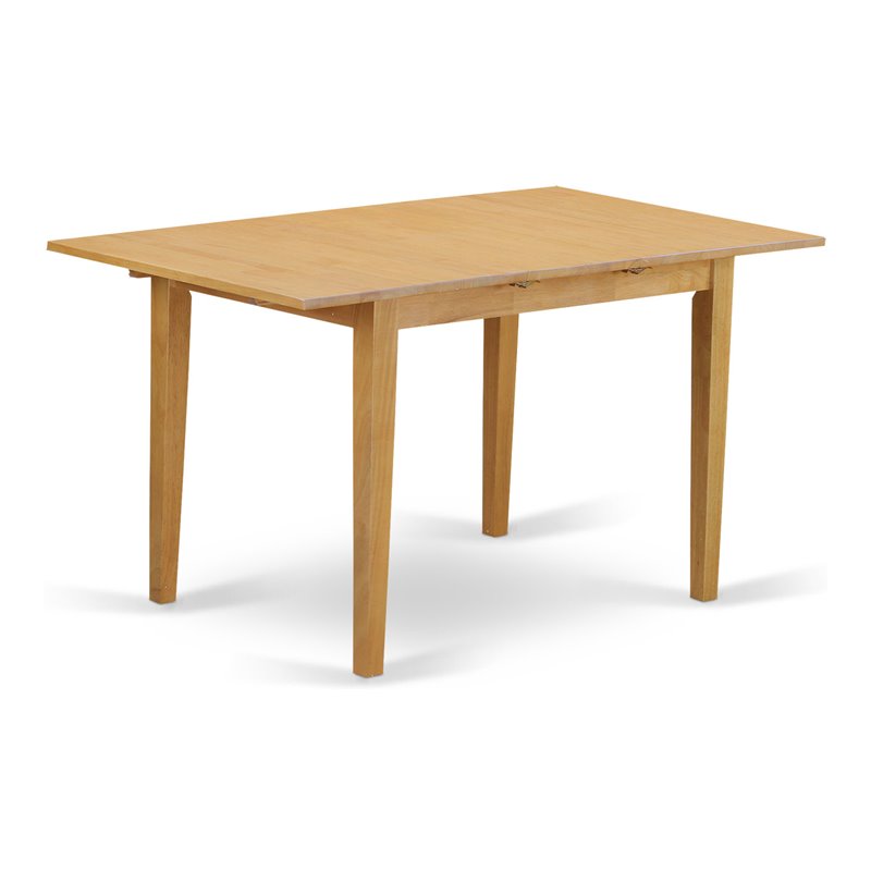 East West Furniture Norfolk Wood Butterfly Leaf Dining Table in Oak