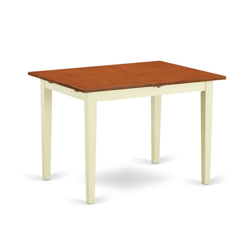 East West Furniture Norfolk Wood Butterfly Leaf Dining Table in Cream/Cherry